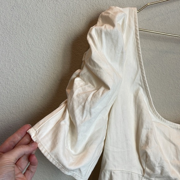 NWT Free People Cheyenne Puff Sleeve Denim Dress Size Medium - Picture 7 of 15